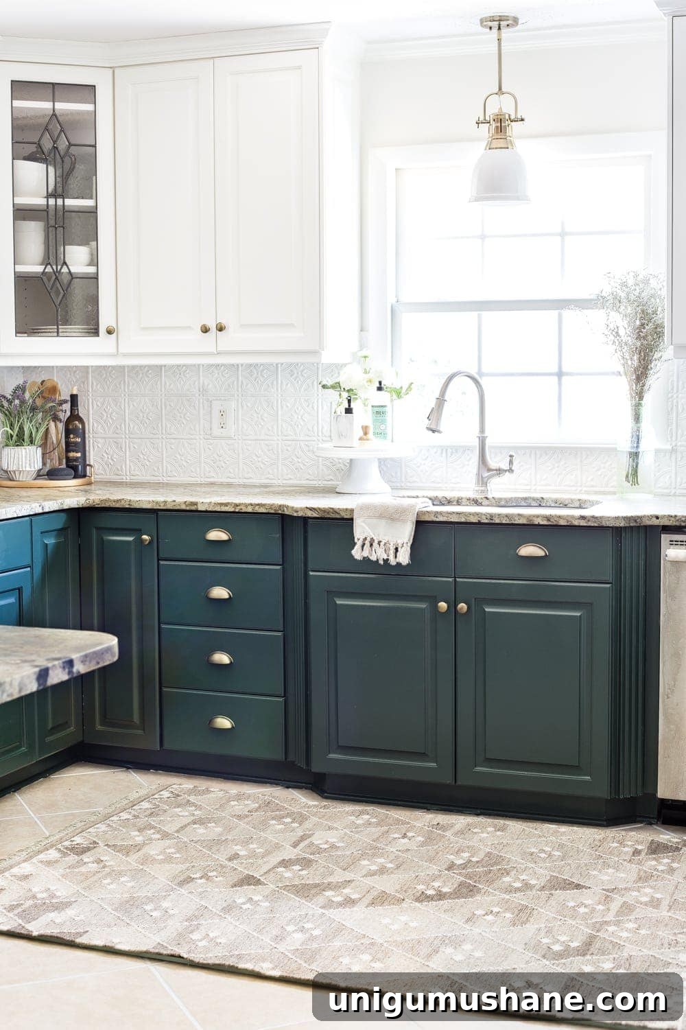 Refresh Tile Grout and Add Comfort with Memory Foam Kitchen Rug 4 deep green kitchen cabinets and memory foam kitchen rug