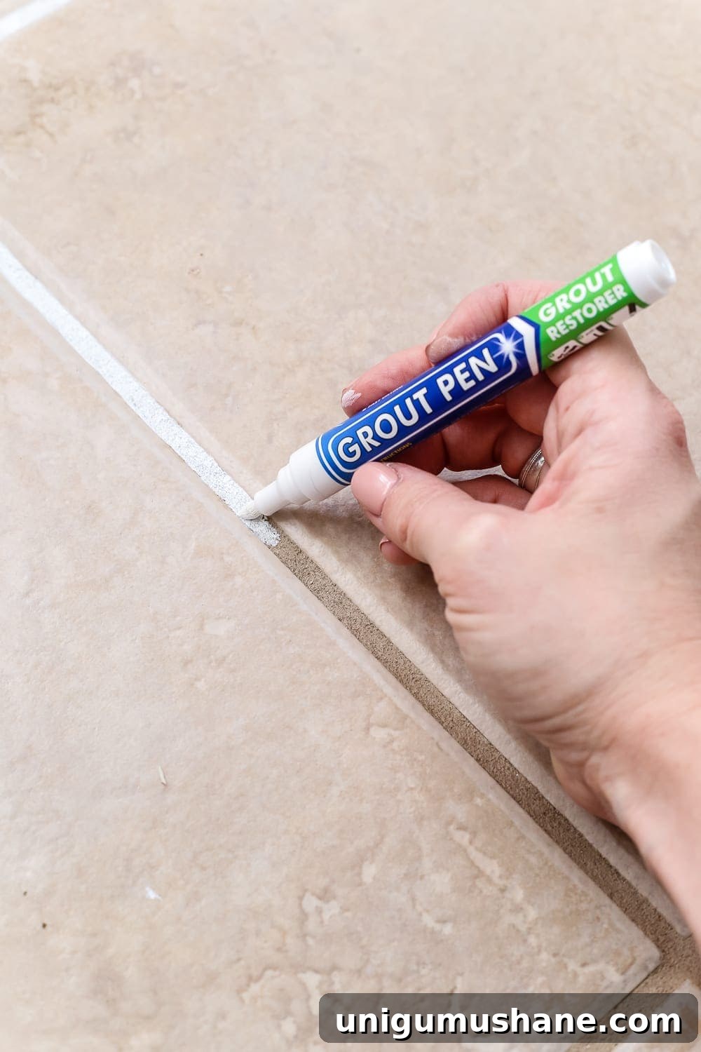 Refresh Tile Grout and Add Comfort with Memory Foam Kitchen Rug 6 Grout pen for quick and easy dirty grout refresh