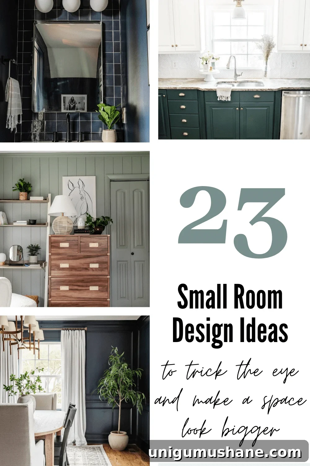 23 Small Room Tricks That Make Any Space Look Bigger 2 Small room design tricks for decorating, furniture selecting, choosing paint colors, and utilizing function to make a space look bigger.