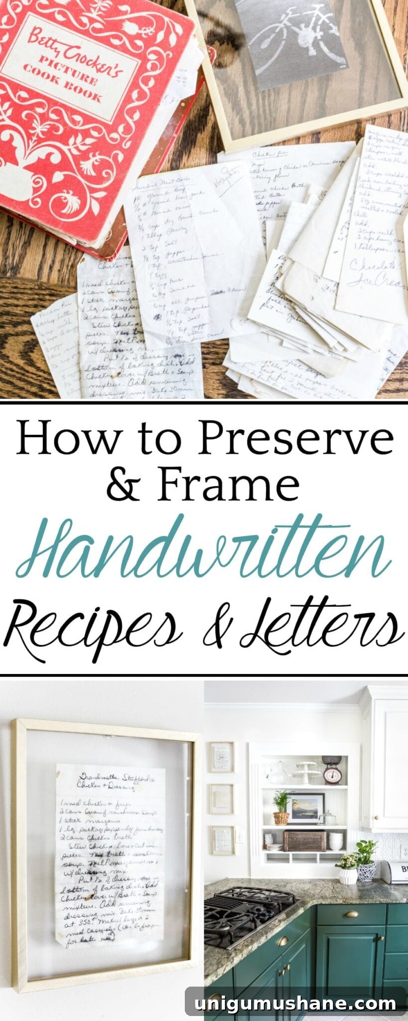 DIY Display Ideas for Preserved Letters and Handwritten Recipes 12 How to preserve handwritten recipes and frame letters