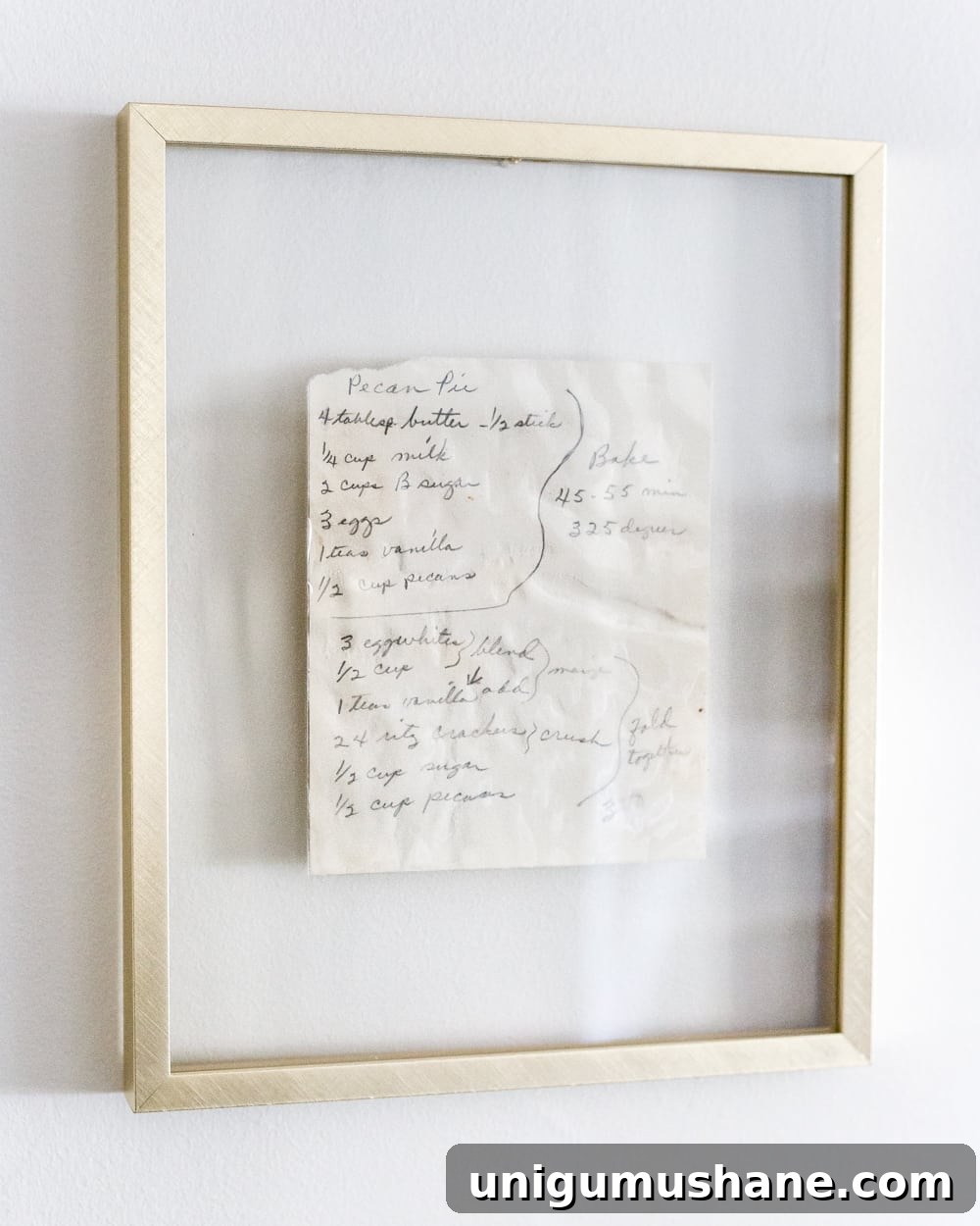 DIY Display Ideas for Preserved Letters and Handwritten Recipes 6 preserved and framed handwritten recipe art