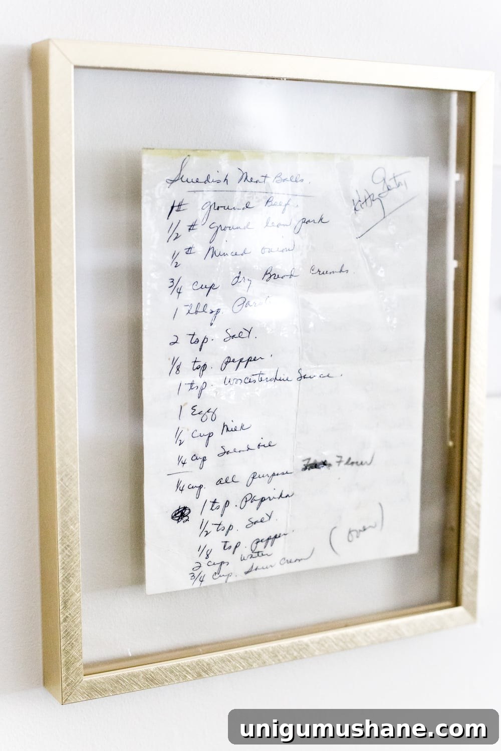 DIY Display Ideas for Preserved Letters and Handwritten Recipes 7 preserved and framed handwritten recipe art