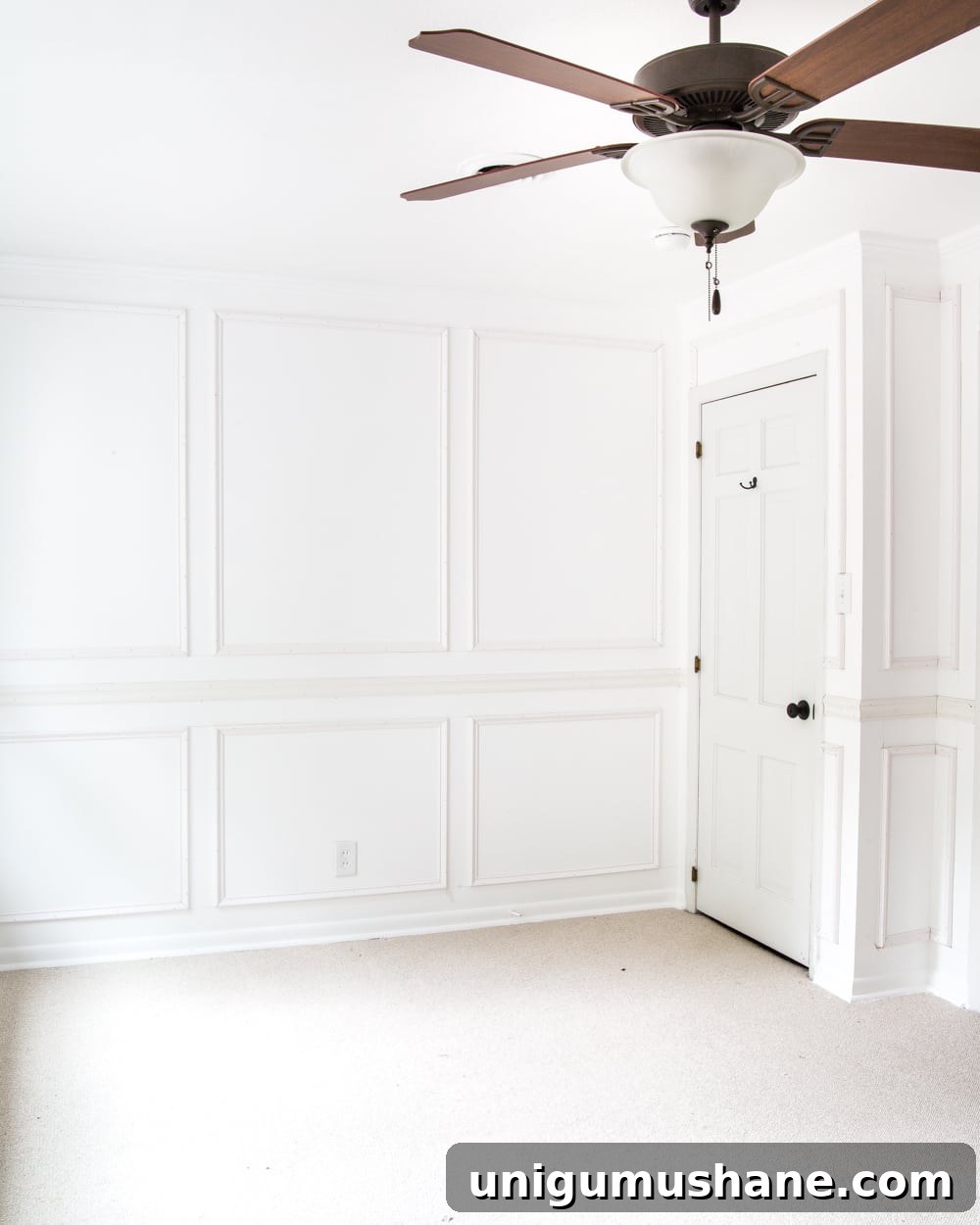A step-by-step tutorial for hanging picture frame molding wainscoting and a shortcut to make it easier.
