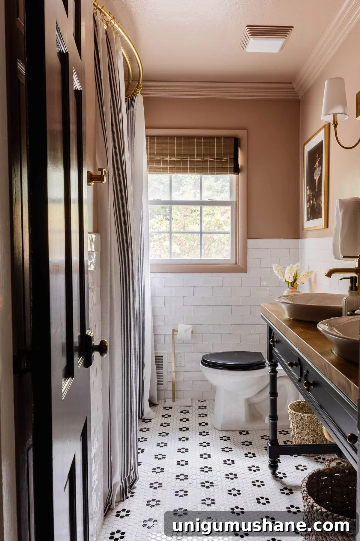 pink bathroom painted Behr Postmodern Mauve