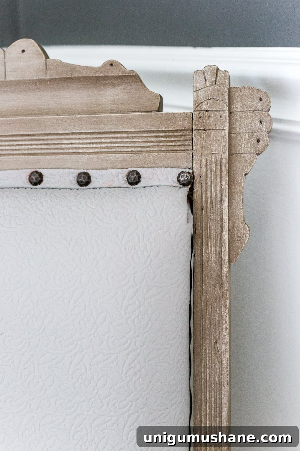 Refinish and Reupholster a Wood Chair with Linen 7 Weathered wood and French Linen combo