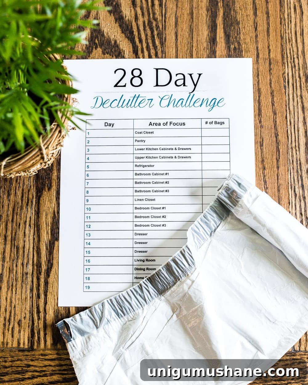 Declutter Your Whole Home: Free Printable Checklist 3 28 Day Declutter Challenge Checklist
