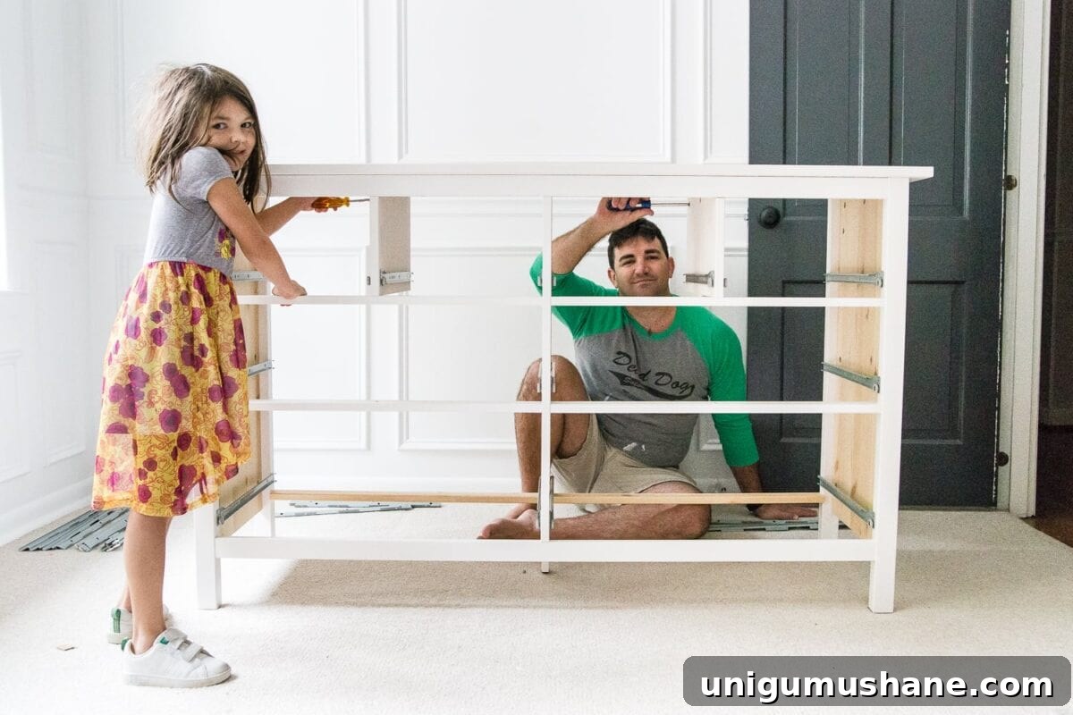 IKEA Hemnes Dresser Applique Makeover: Step-by-Step Guide 4 Building an IKEA Hemnes dresser