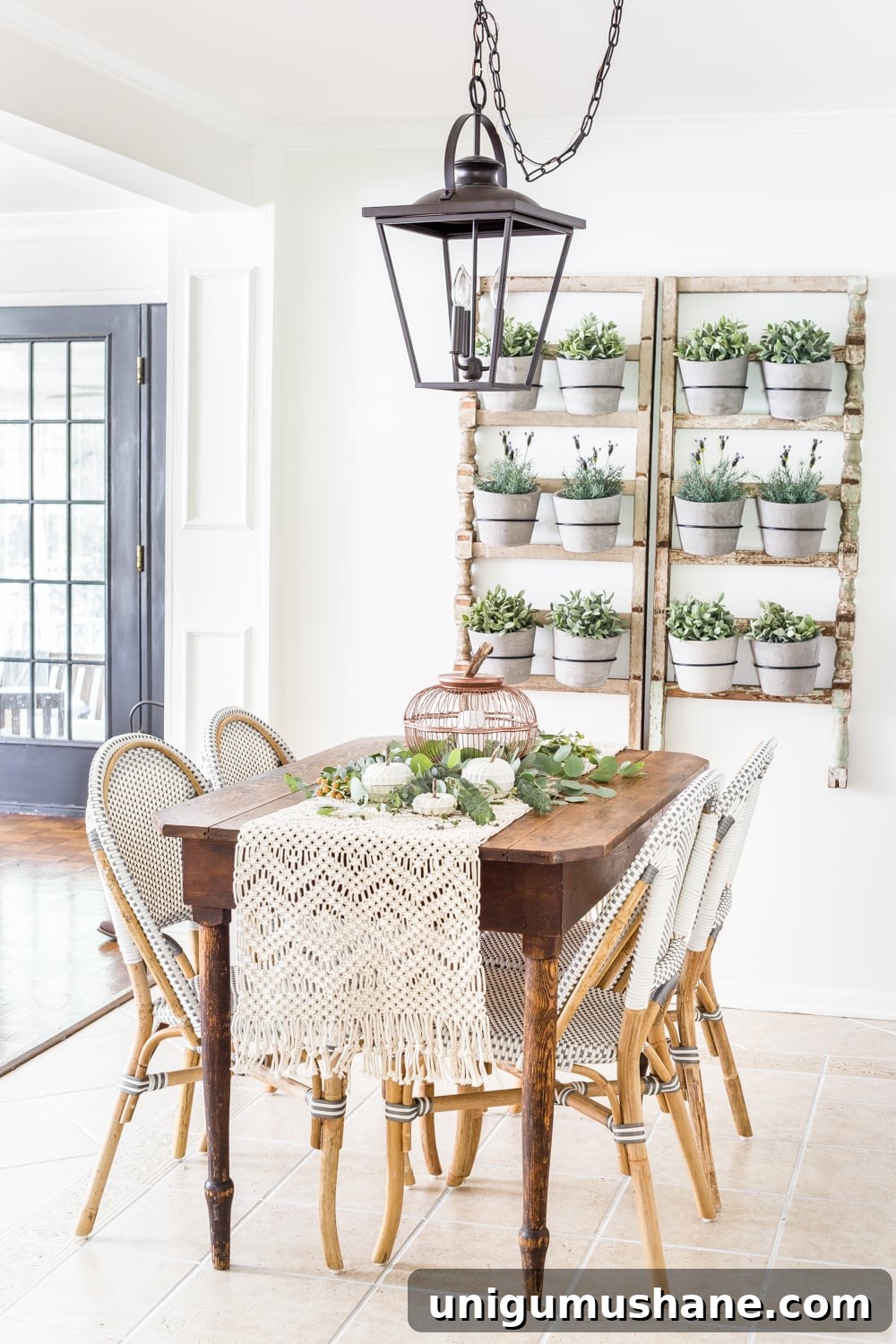Fall Pumpkin Decor from Wire Baskets and Bundt Pans 11 neutral fall breakfast nook