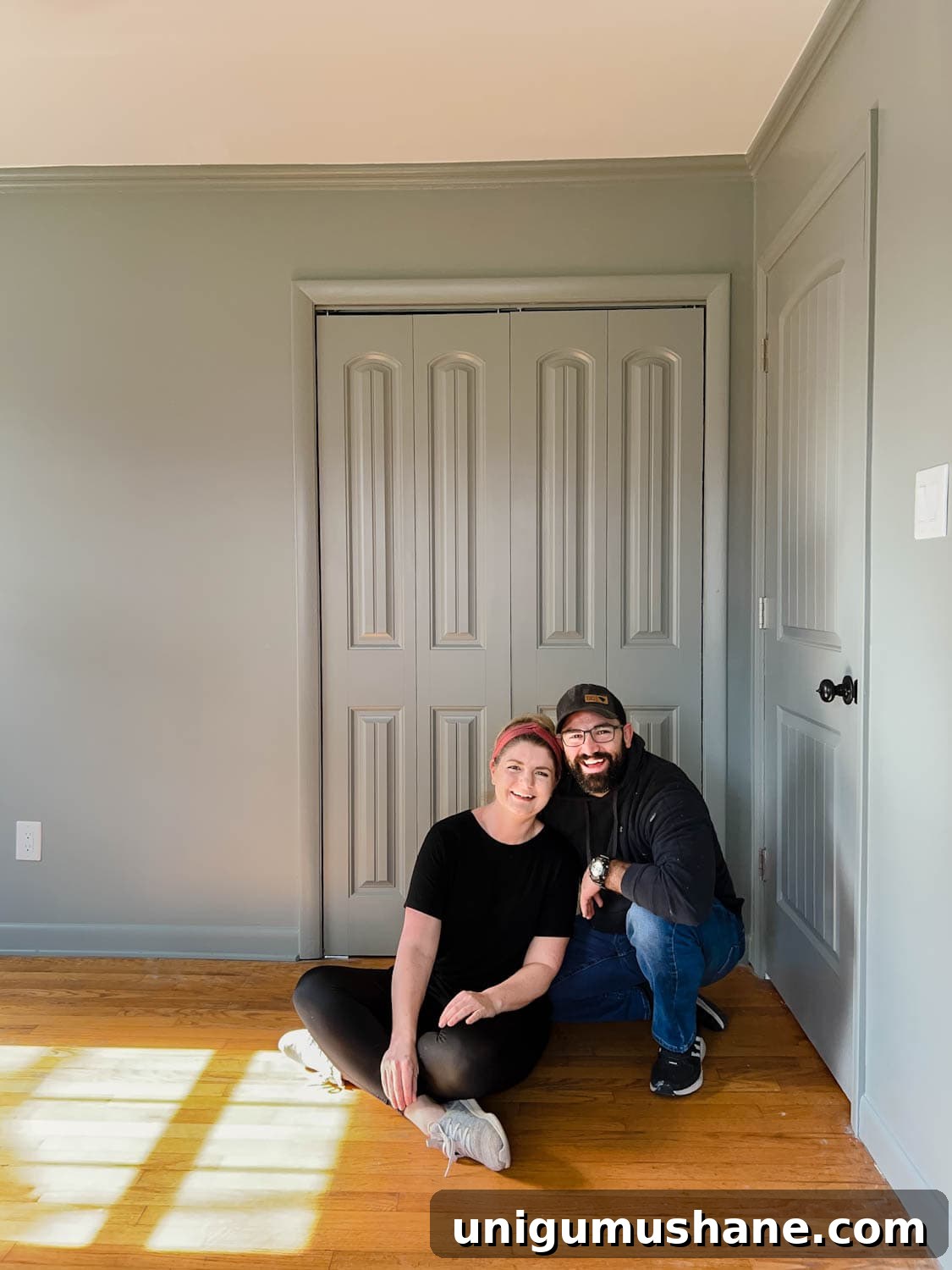 How to Paint Doors That Last: Durable Finishes and Tips 6 bedroom doors painted Sherwin Williams Evergreen Fog