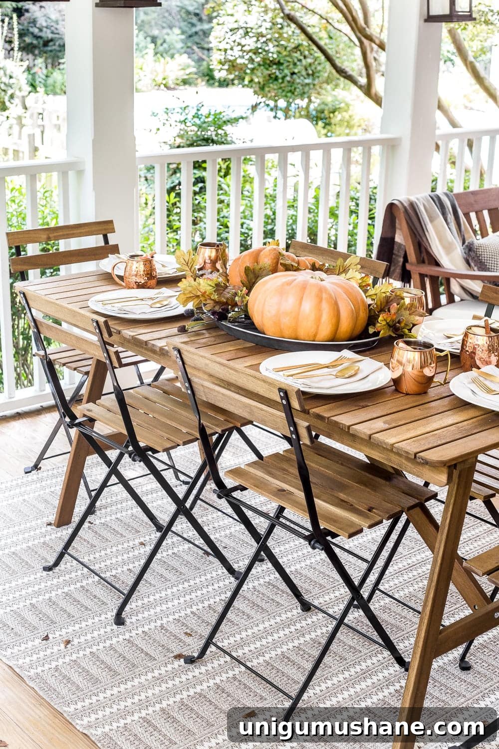 Fall Porch Tour and Cozy Outdoor Decor Ideas 12 Cozy fall back porch outdoor entertaining dining