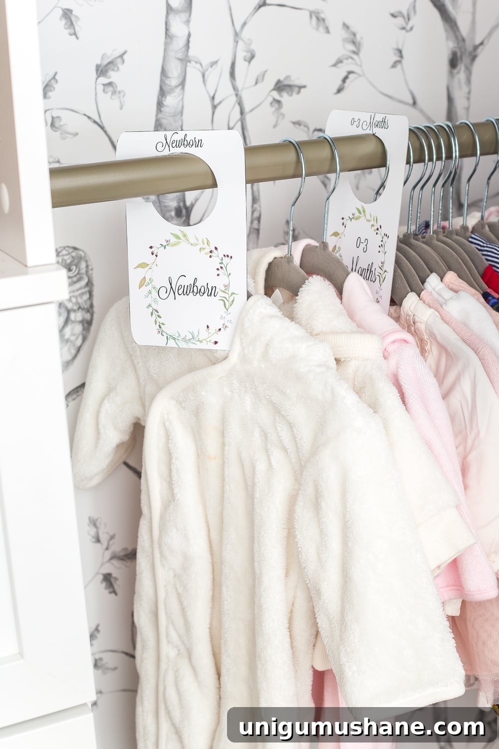 Nursery Organization Tour: Baby Room Storage and Layout 24 Nursery Organization | Free printable baby closet divider tags
