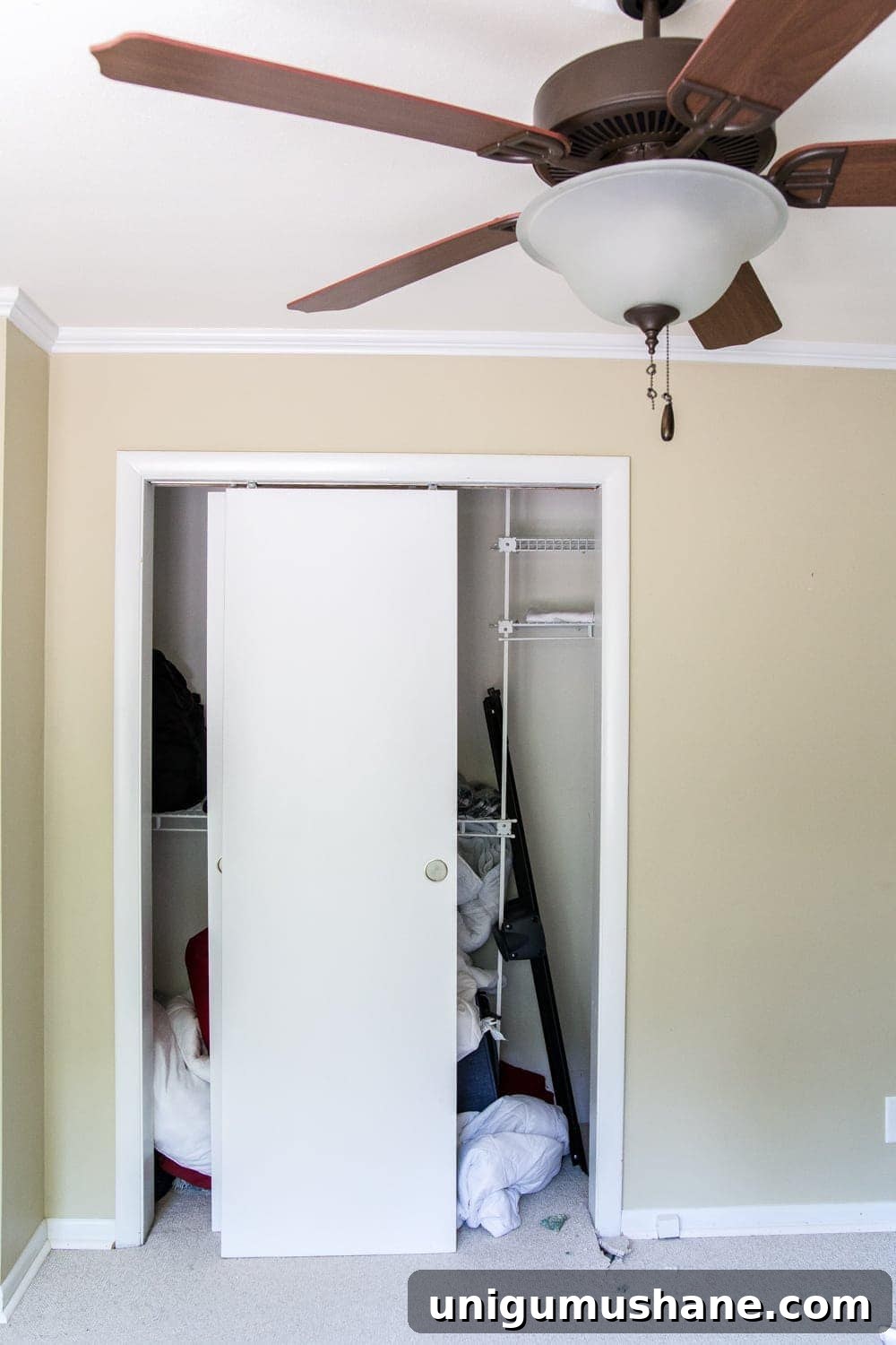 Nursery Closet Makeover Reveal with Free Printable Dividers 2 Nursery Closet Makeover | before