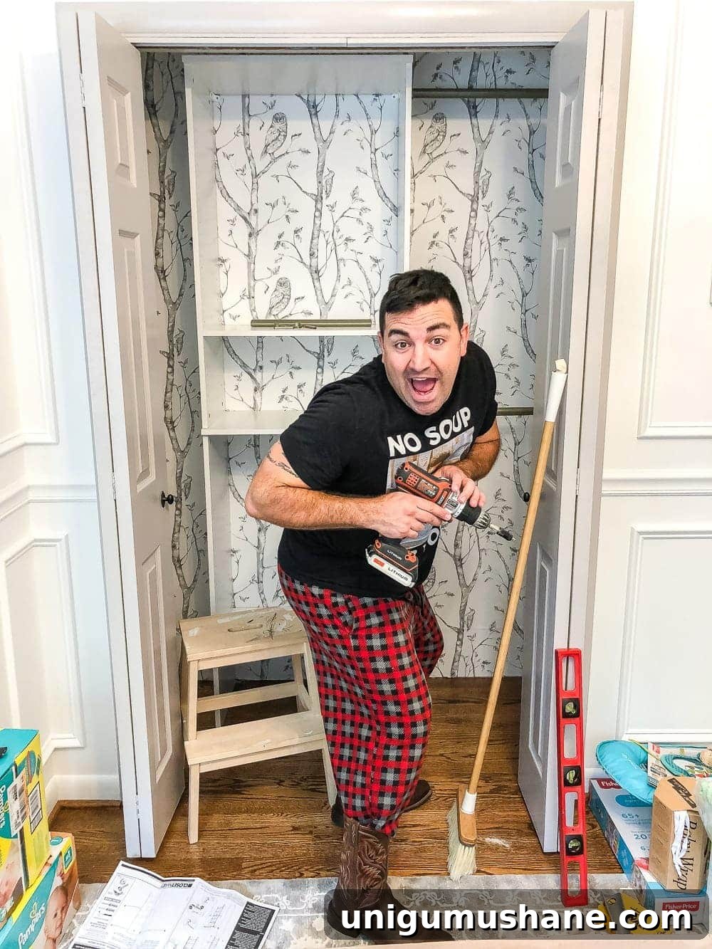 Nursery Closet Makeover Reveal with Free Printable Dividers 7 Nursery closet shelving installation