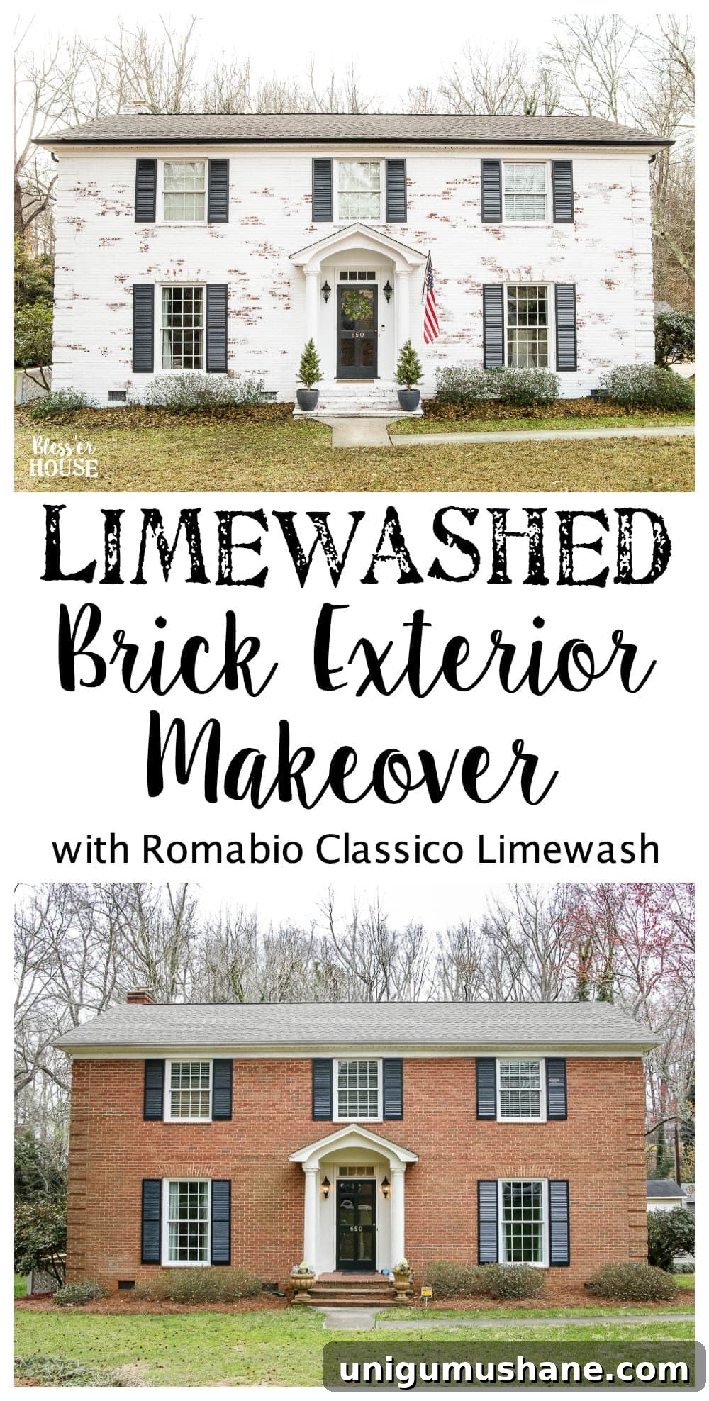 Top 10 Home Improvement and DIY Blog Posts of 2018 5 Top 10 Home and DIY Blog Posts of 2018 | Limewashed Brick Exterior Makeover Colonial