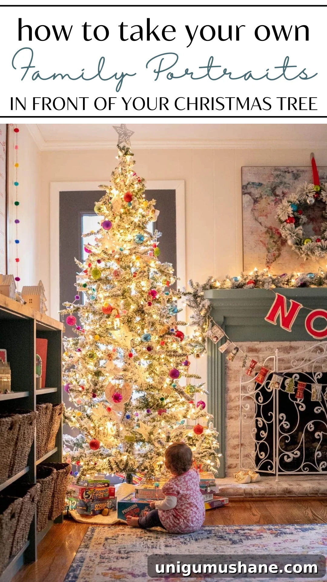 20 DIY Family Christmas Photo Ideas to Capture at Home 2 Christmas portraits at home using DIY photoshoot tricks