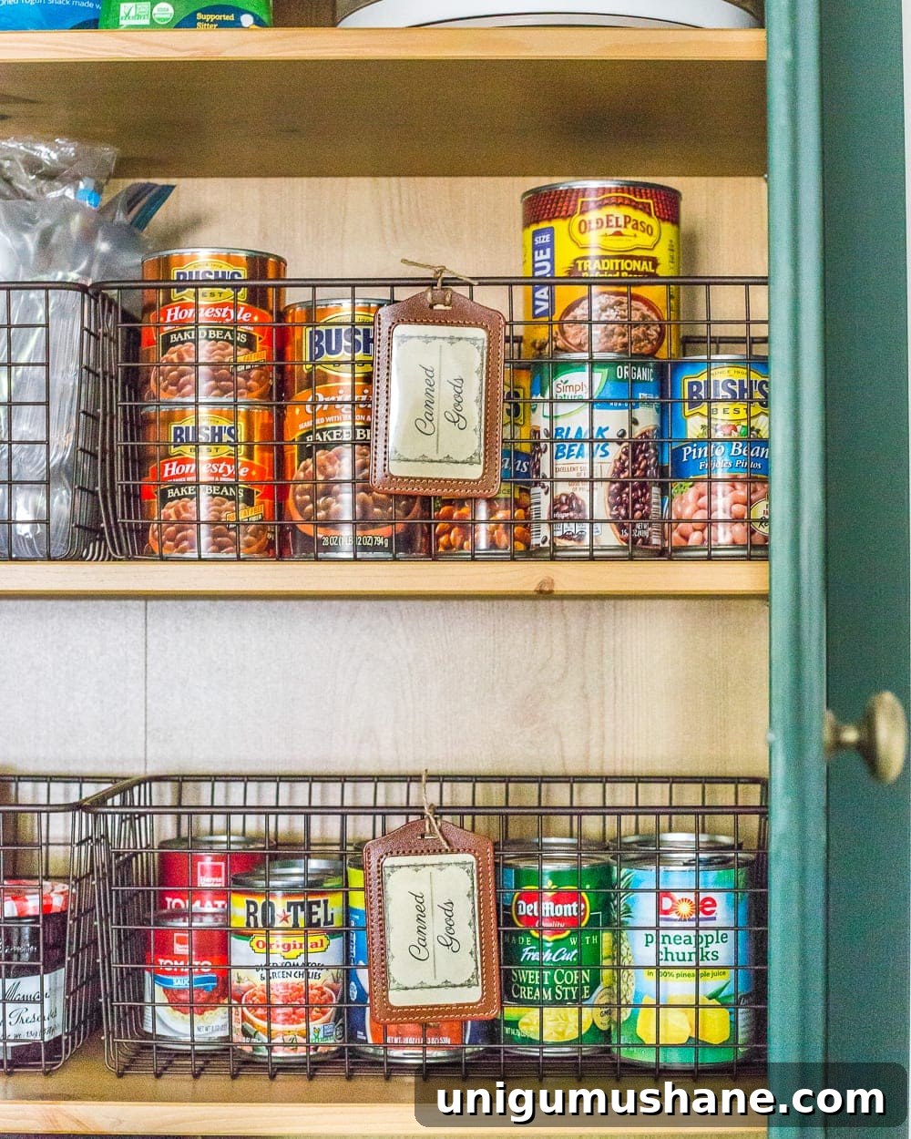 15 Stylish Ways to Hide Household Eyesores 28 canned good pantry storage in wire baskets