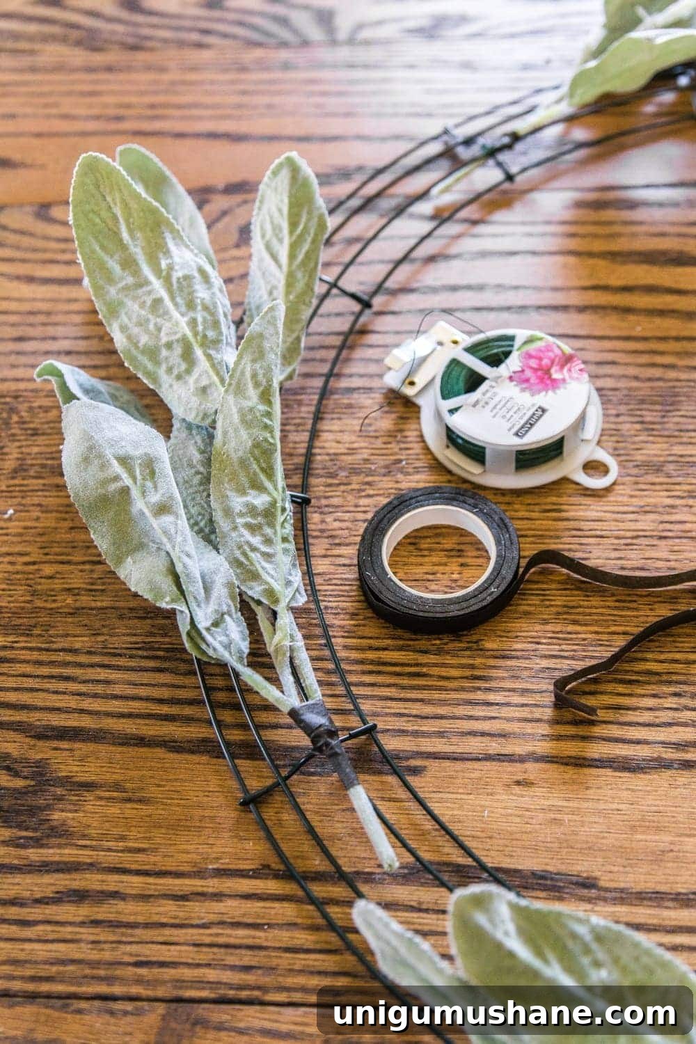 How to Make a Sage and Blush Spring Wreath 3 DIY Sage and Blush Spring Wreath | A step-by-step tutorial for making a spring wreath from scratch using artificial sage greenery and blush flowers for soft, romantic style.