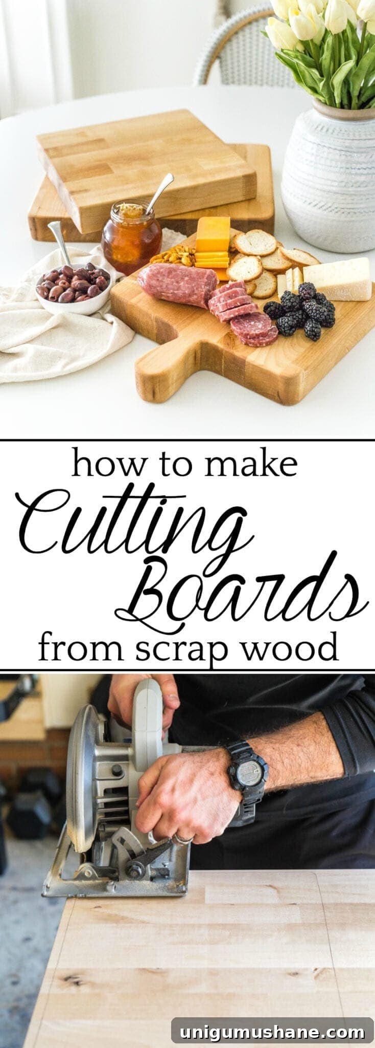 How to Make Cutting Boards from Scrap Wood 12 DIY Cutting Boards from Scrap Wood | How to make your own basic DIY cutting boards using scrap wood you already have in your stash to repurpose in your kitchen or give away as homemade gifts.