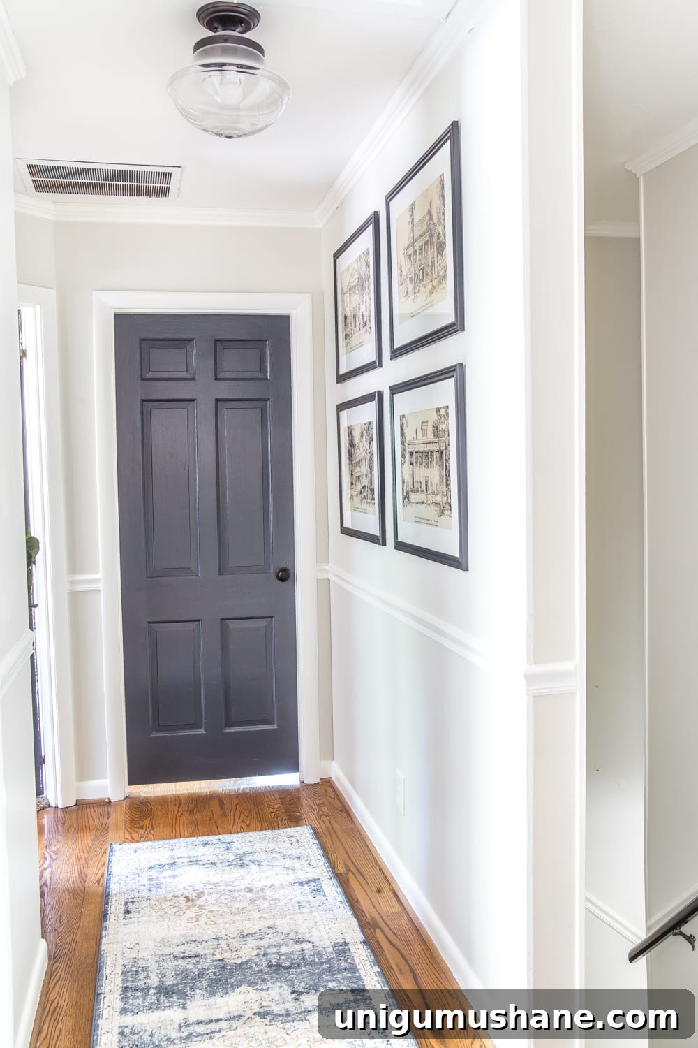 Transform Your Narrow Hallway with Stylish Decor 10 architectural printable art in a hallway