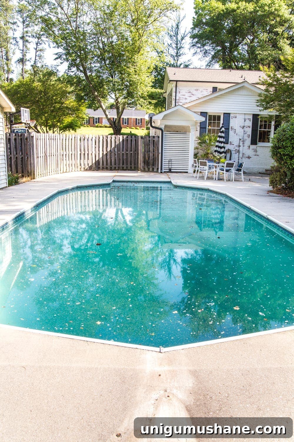Backyard Before Photos and Pool Makeover Plans 10 Backyard Before Tour and Pool Makeover Plans | blesserhouse.com - Ideas to improve a shabby backyard and vinyl liner pool
