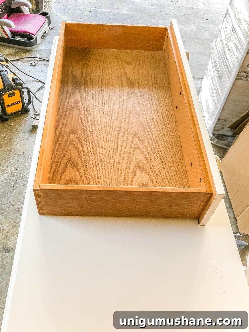 Convert a Console Table Into a Stylish Bathroom Vanity 5 How to Turn a Console Table Into a Bathroom Vanity | blesserhouse.com - A tutorial for how to reconstruct a console table to repurpose as a bathroom vanity and leave drawers functional underneath sinks.