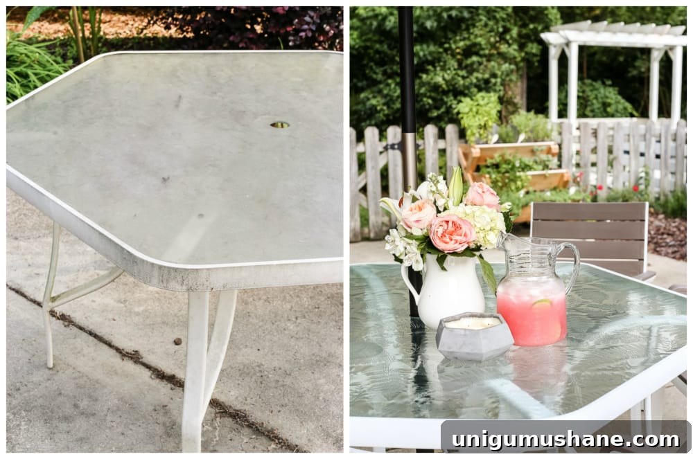 Restore Weathered Outdoor Wood Furniture in 7 Steps 2 How to revive a glass patio table