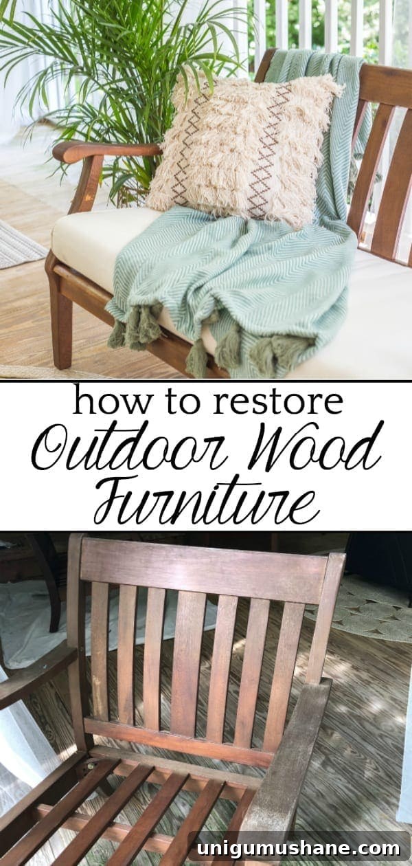 Restore Weathered Outdoor Wood Furniture in 7 Steps 11 Pin this idea to save for later