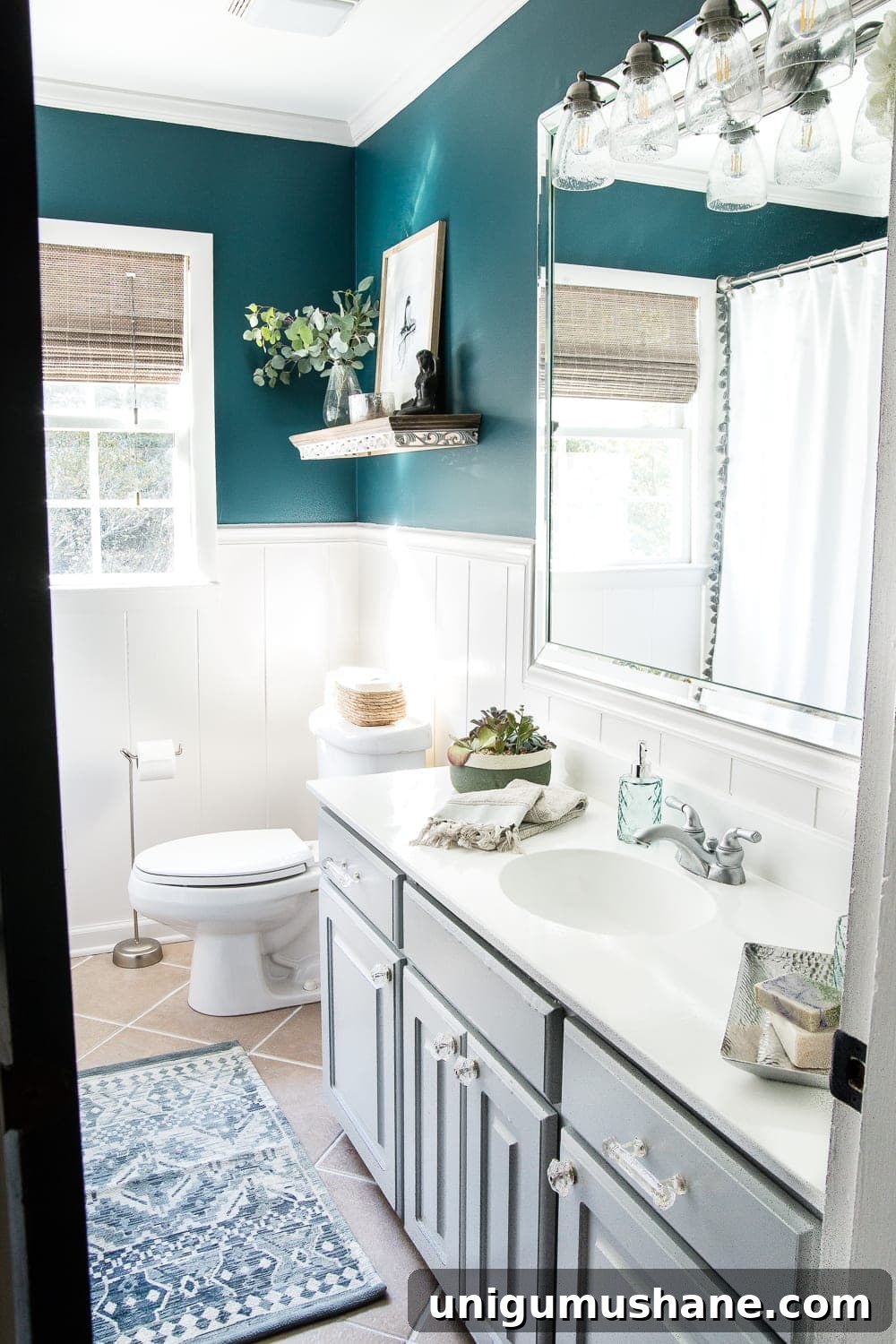 Whimsical, classic kids bathroom makeover | before