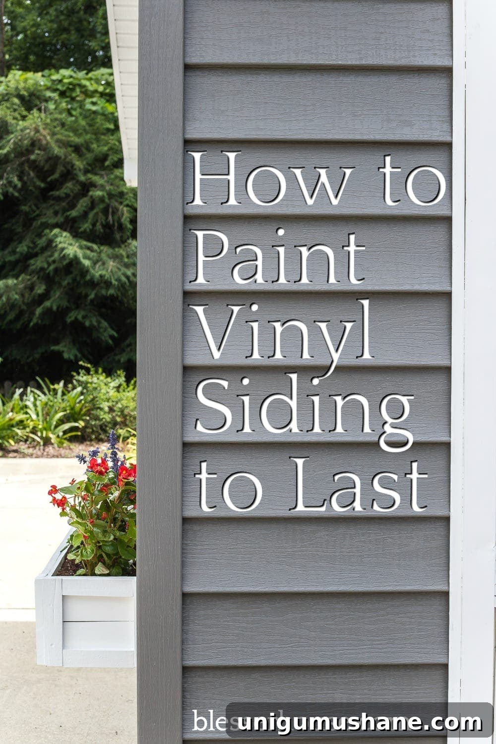 How to Paint Vinyl Siding and Transform Your Pool Shed 10 The best solution for painting vinyl siding to make it last and an inexpensive exterior pool shed makeover. #poolshed #paintvinylsiding
