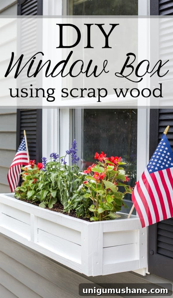 How to Build a Window Box Planter from Scrap Wood 16 DIY Window Box from Repurposed Scrap Wood | A step-by-step tutorial for how to build a window box using scrap wood to add charm and curb appeal to exterior windows. #diywindowbox #windowbox #curbappeal #planterbox #scrapwood
