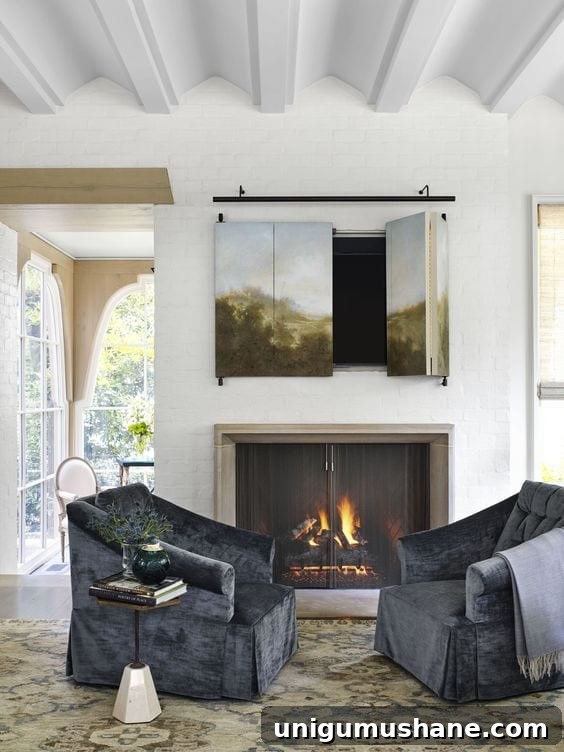 Hide your TV behind a piece of art.