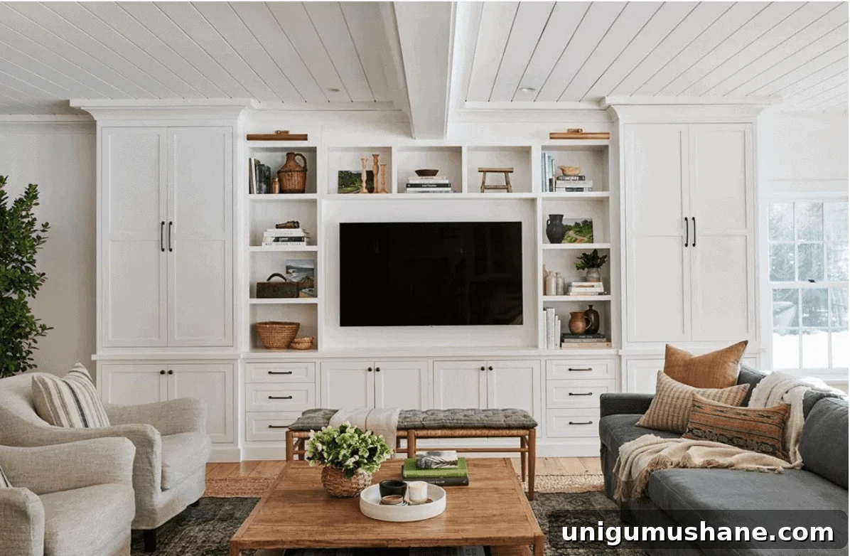 DIY built-ins to disguise a TV
