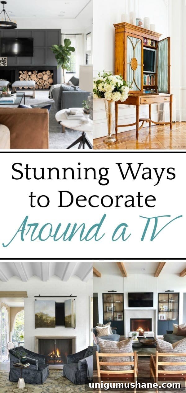 12 Ideas to Decorate Around a TV | A list of decorating solutions to hide and blend your television to make it work beautifully in any room.