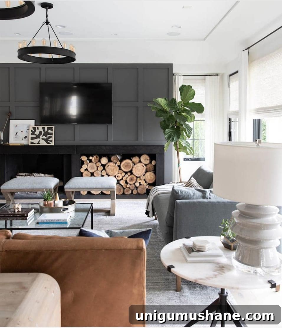 Paint the wall behind your TV dark to disguise it.