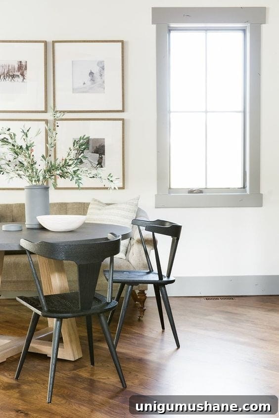 Paint Colors That Complement Gray Trim 3 Neutral gray trim paired with light walls and natural textures