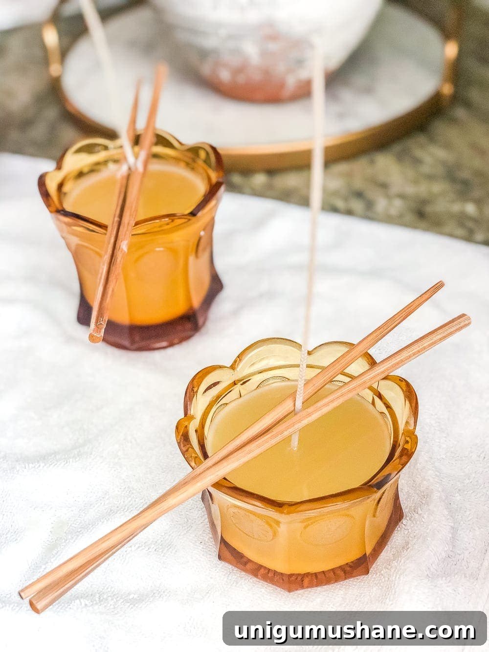 A basic, beginner's step-by-step tutorial for making soy wax candles from repurposed secondhand candy dishes, tea cups, bowls, and jars.