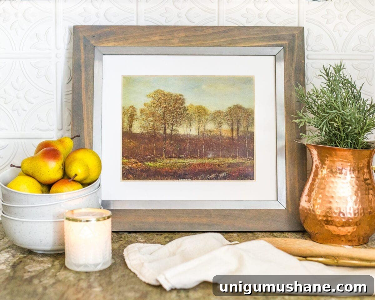 Printable Autumn Oil Painting Fall Wall Art Download 2 Access to a free autumn landscape art printable that you can print directly from your home printer and frame for budget-friendly fall decor.