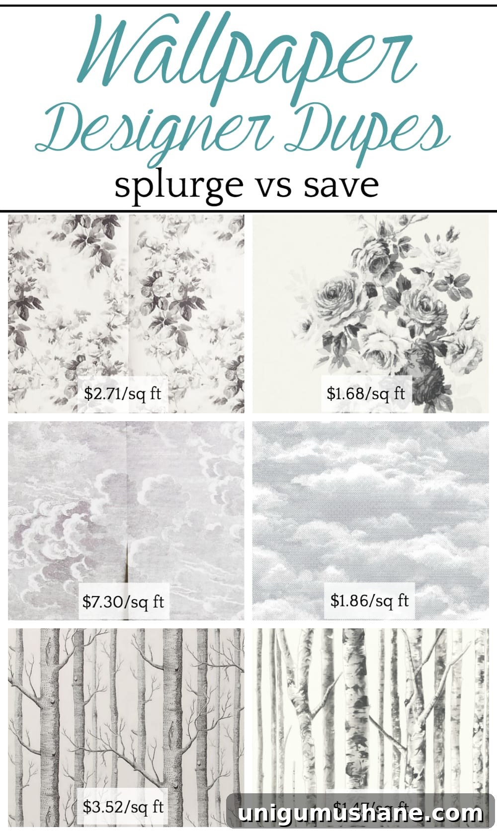 Designer Wallpaper Dupes: Splurge vs Save for Your Home 2 Wallpaper Designer Dupes: Splurge vs. Save | A round-up shopping guide with 14 of the most popular designer wallpapers and their cheaper dupes to get the look for less.