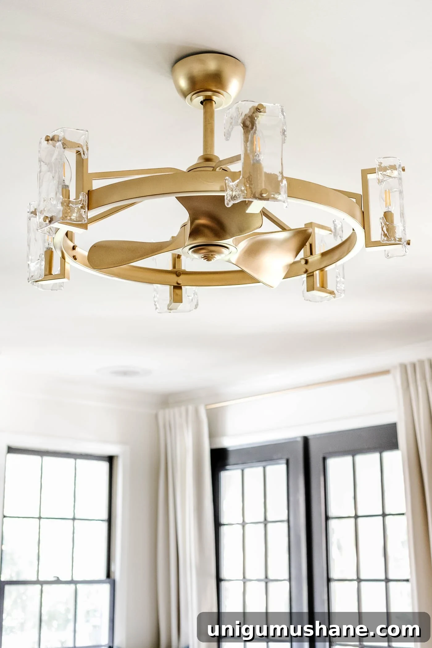 20 Modern Ceiling Fans to Transform Your Space 5 gold chandelier ceiling fan