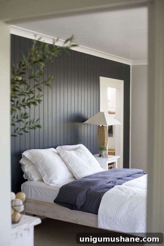 Black Paint Ideas for Dramatic Home Interiors 3 Cozy black painted bedroom with layered textiles