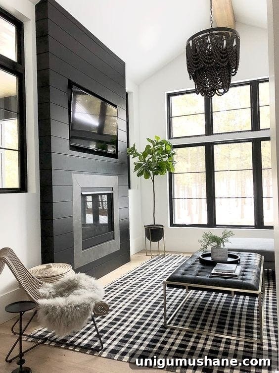 Black Paint Ideas for Dramatic Home Interiors 21 Black painted ceiling creating depth and drama