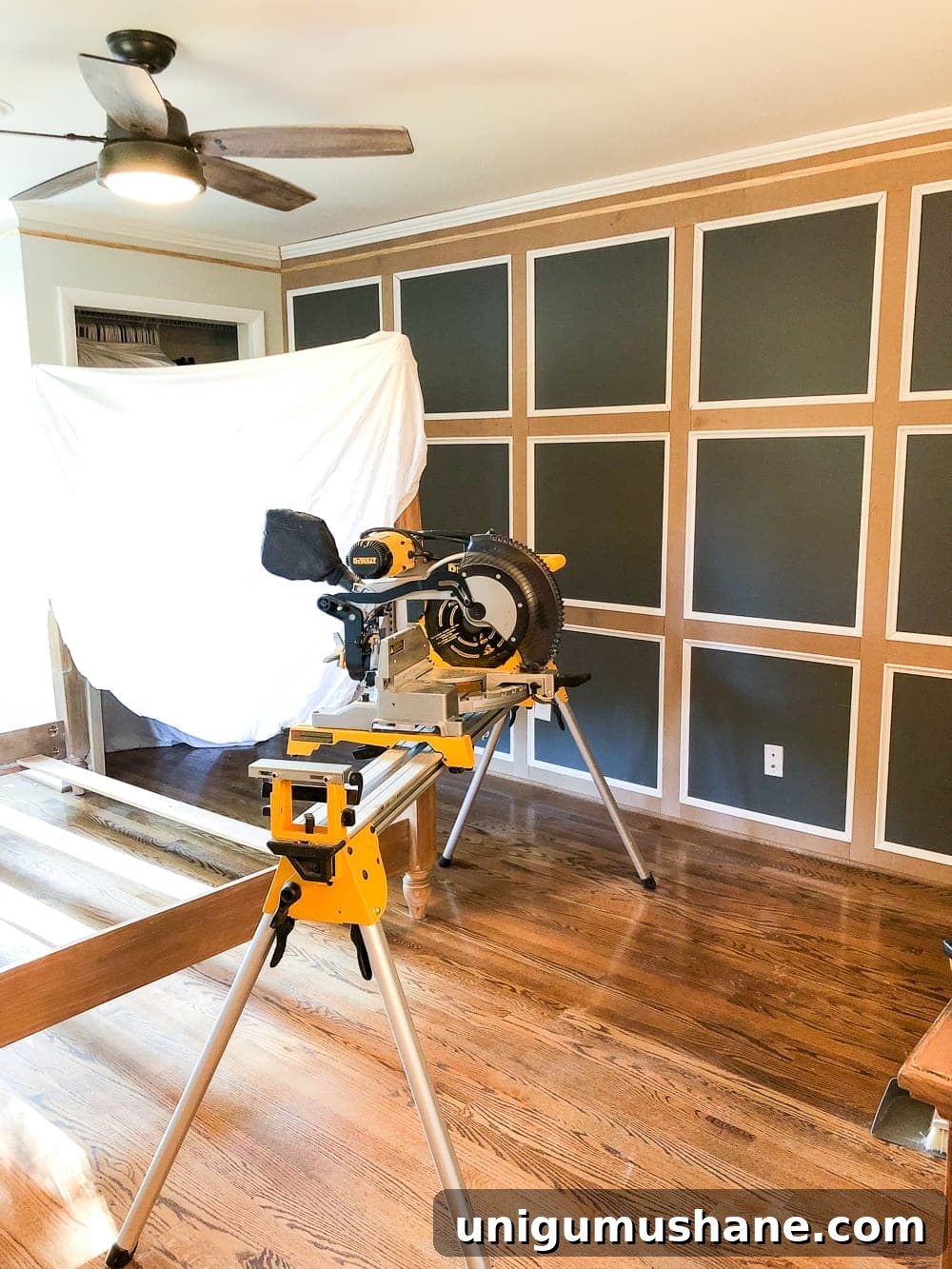 DIY Traditional Grid Molding Accent Wall 2 DIY Traditional Style Grid Molding Focal Wall | How to build a traditional style board and batten grid molding focal wall to add character and depth to any room.