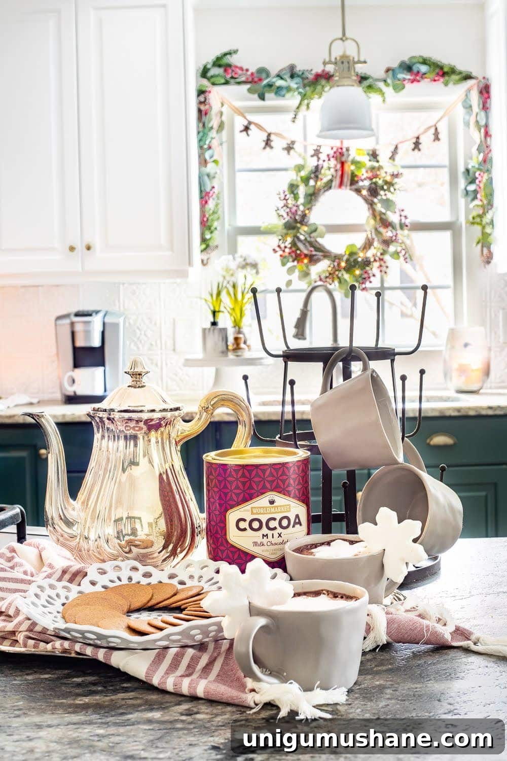 Mix Sentimental Heirlooms with New Decor for a Swedish Christmas 4 Christmas kitchen with hot cocoa station