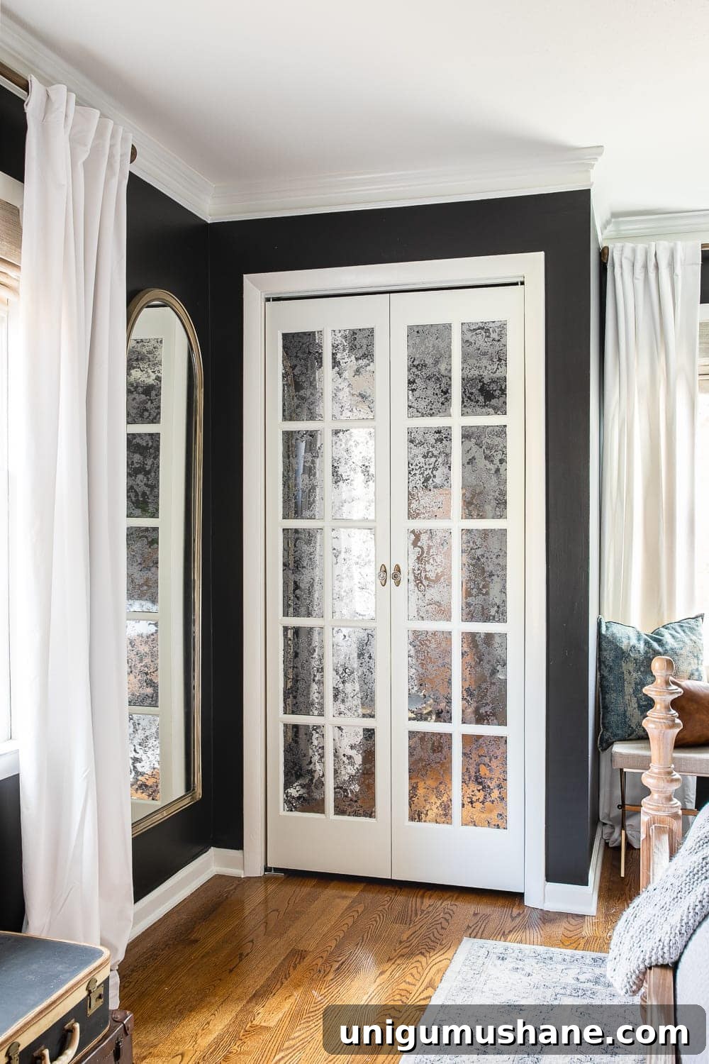Mirrored French Closet Doors - French antique inspired bifold closet doors