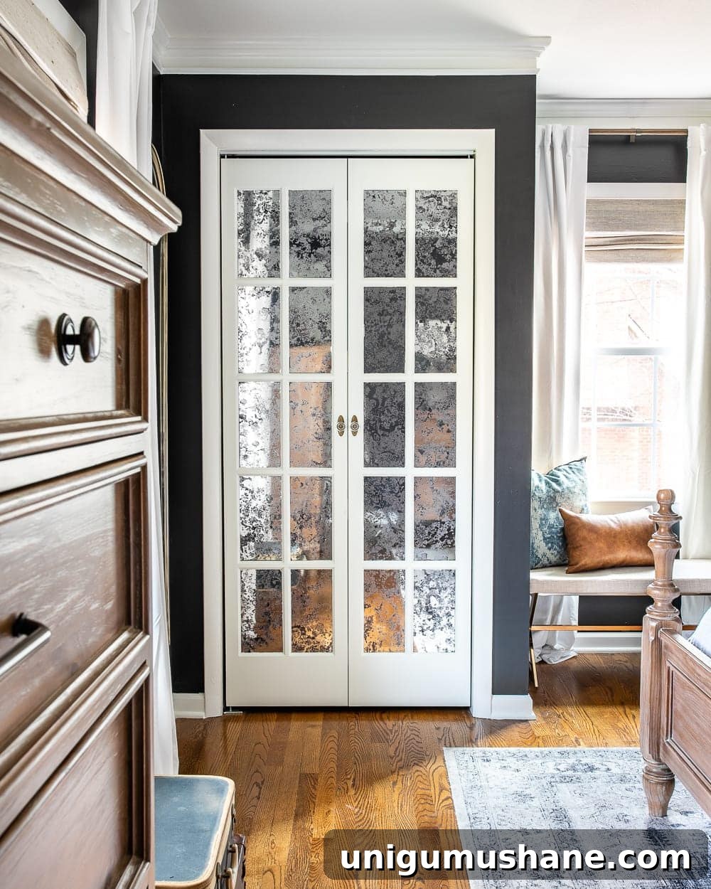 Mirrored French Closet Doors - antique inspired bifold doors