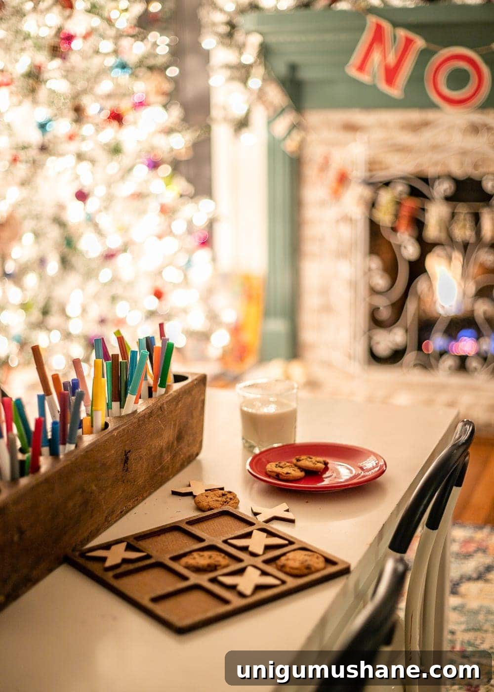 Christmas night milk and cookies tic tac toe
