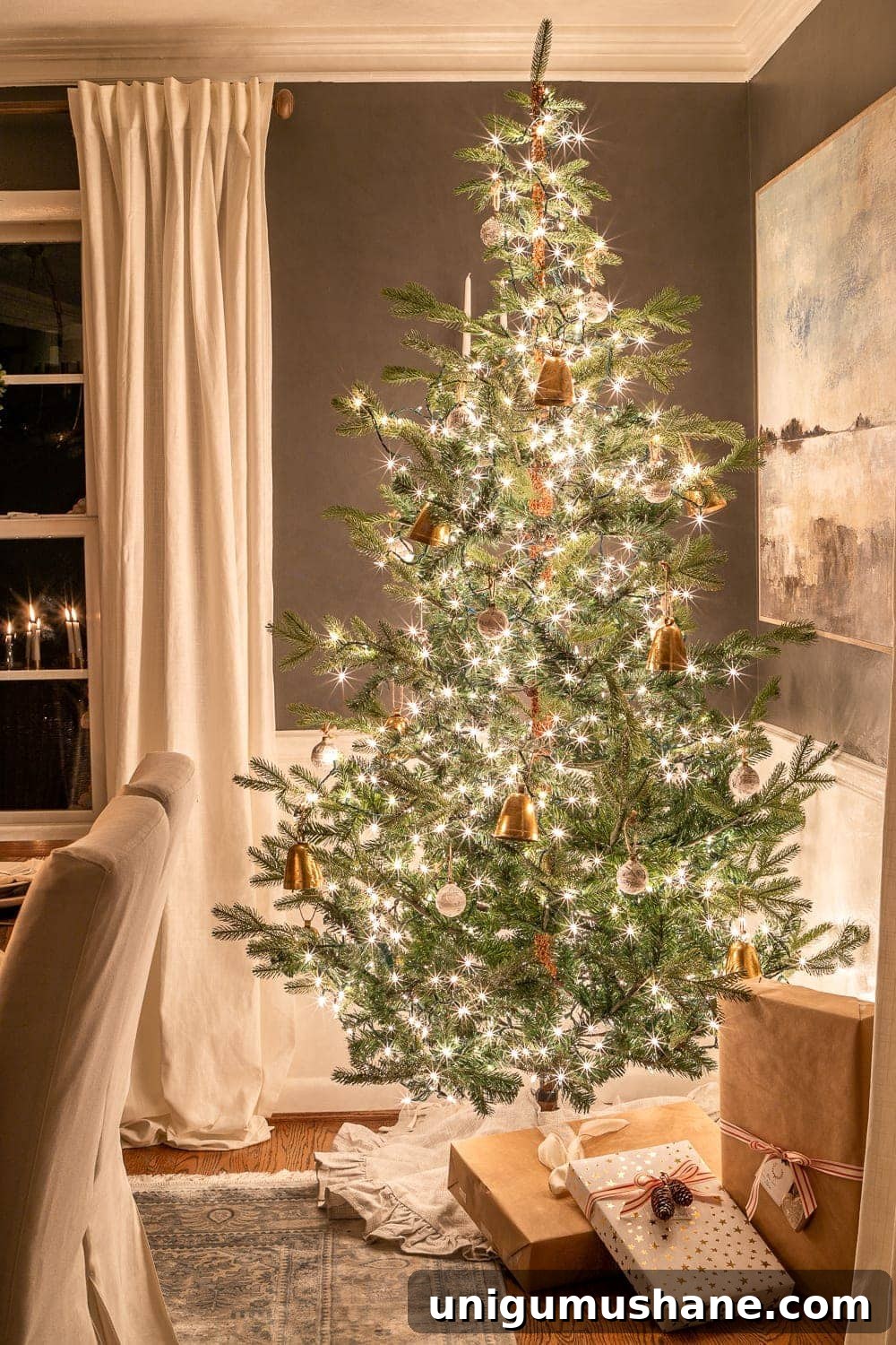 Christmas tree at night