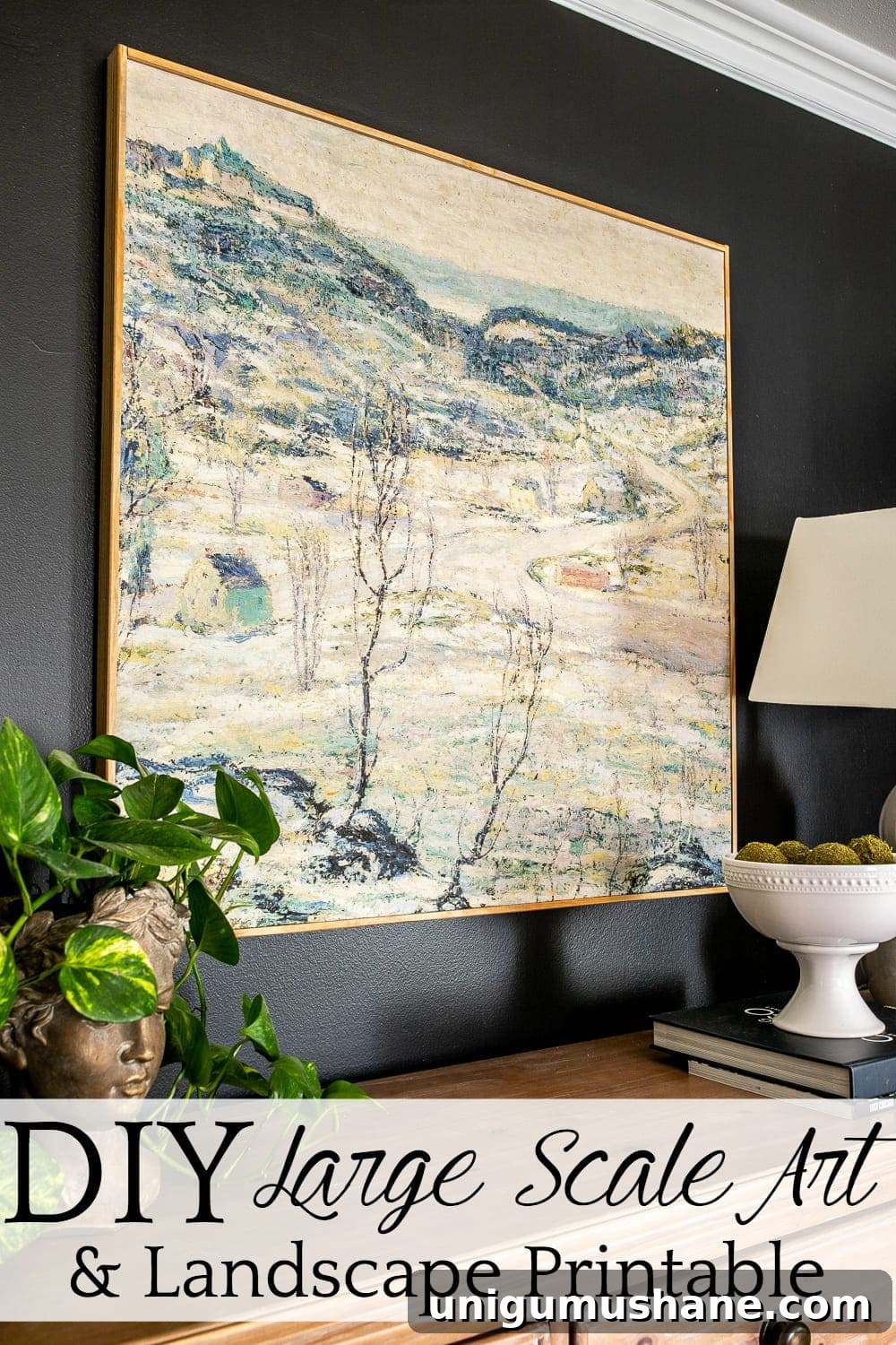 Large Winter Landscape Printable Wall Art for DIY Decor 2 DIY Large Wall Art and Winter Landscape Printable - How to make a $1,000 piece of art for under $50.
