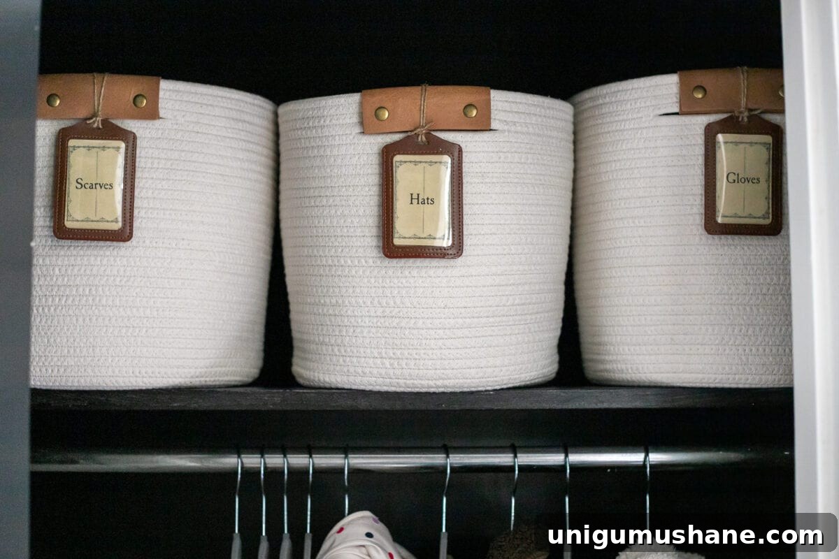 Coat Closet Organization: Practical Ideas for a Functional Space 6 coat closet labels for bins to organize winter gear