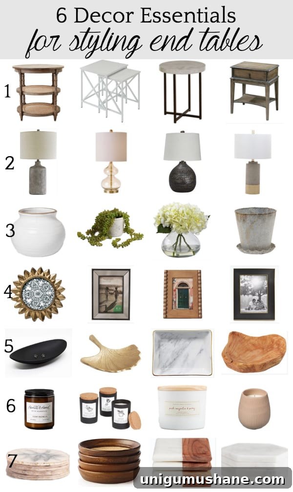 6 decor essentials for end table decor ideas